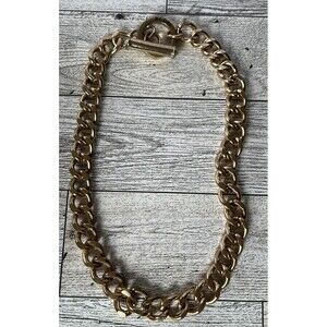 Aldo Chunky Chain Link Choker Necklace Gold Tone 18"
